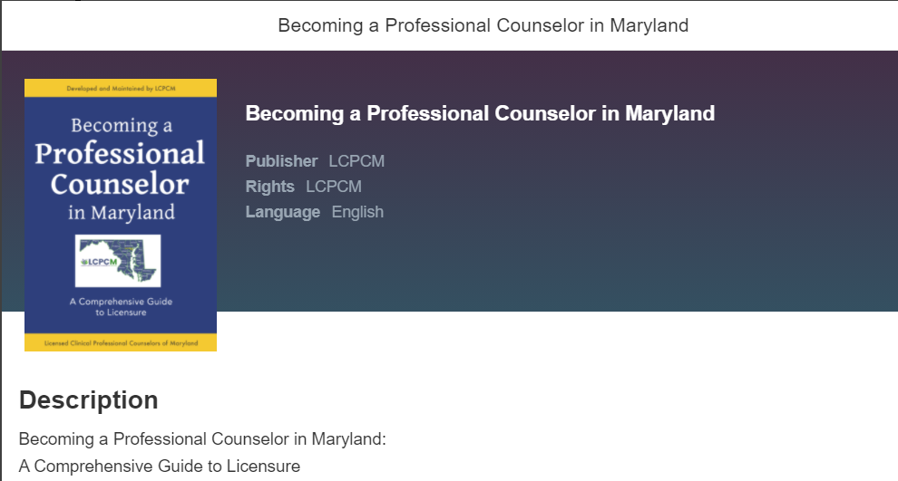 Becoming a Professional Counselor in Maryland